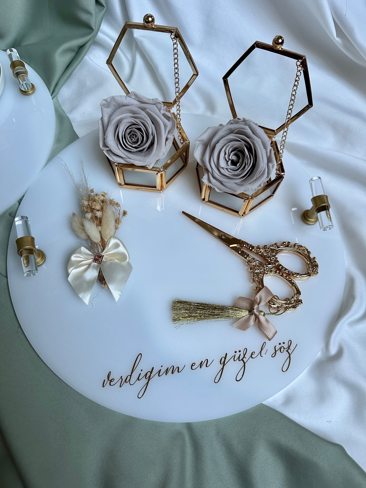 Verlobungsset Acryl Luxury Milchig
