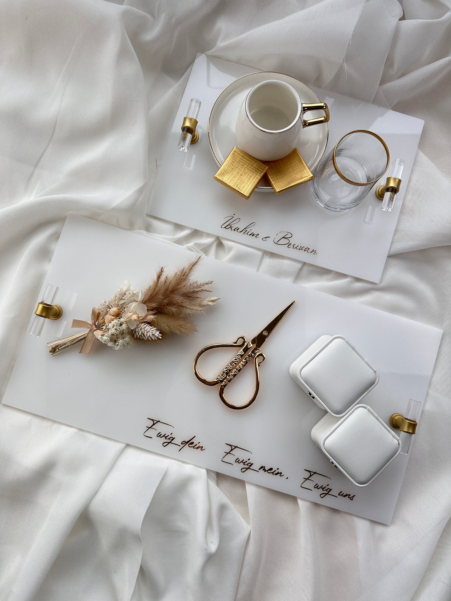 Verlobungstablett Acryl Luxury soft beige