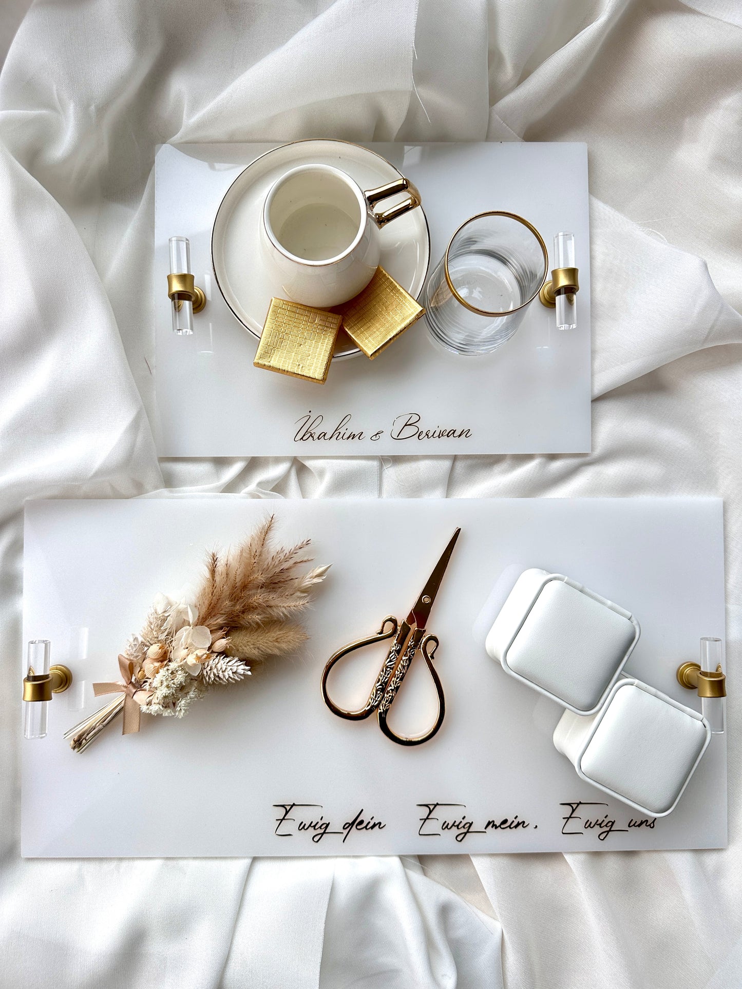 Verlobungstablett Acryl Luxury soft white