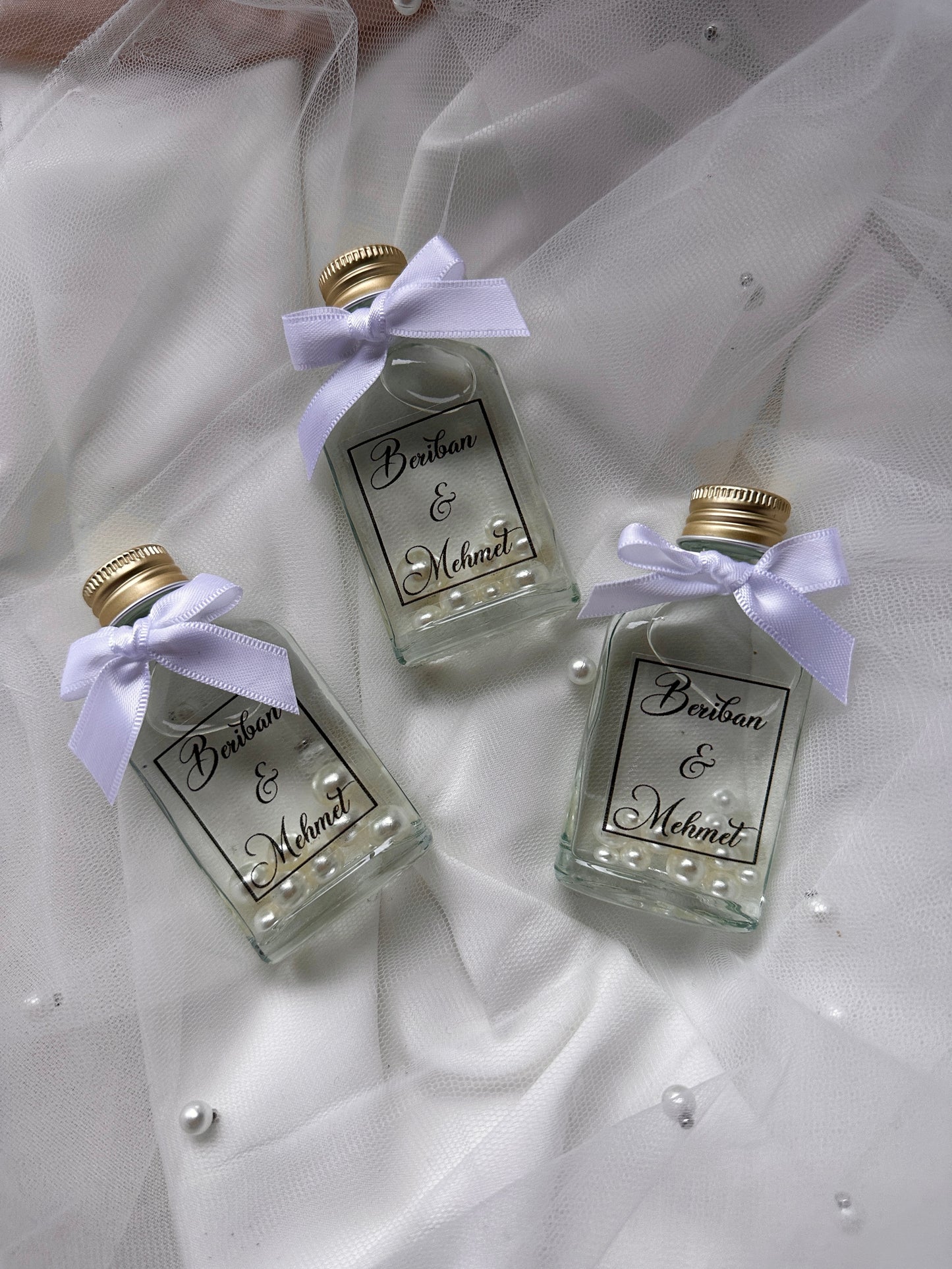 Kolonya Gastgeschenk / Kölnisch Wasser personalisiert / kolonya sisesi / Perlen