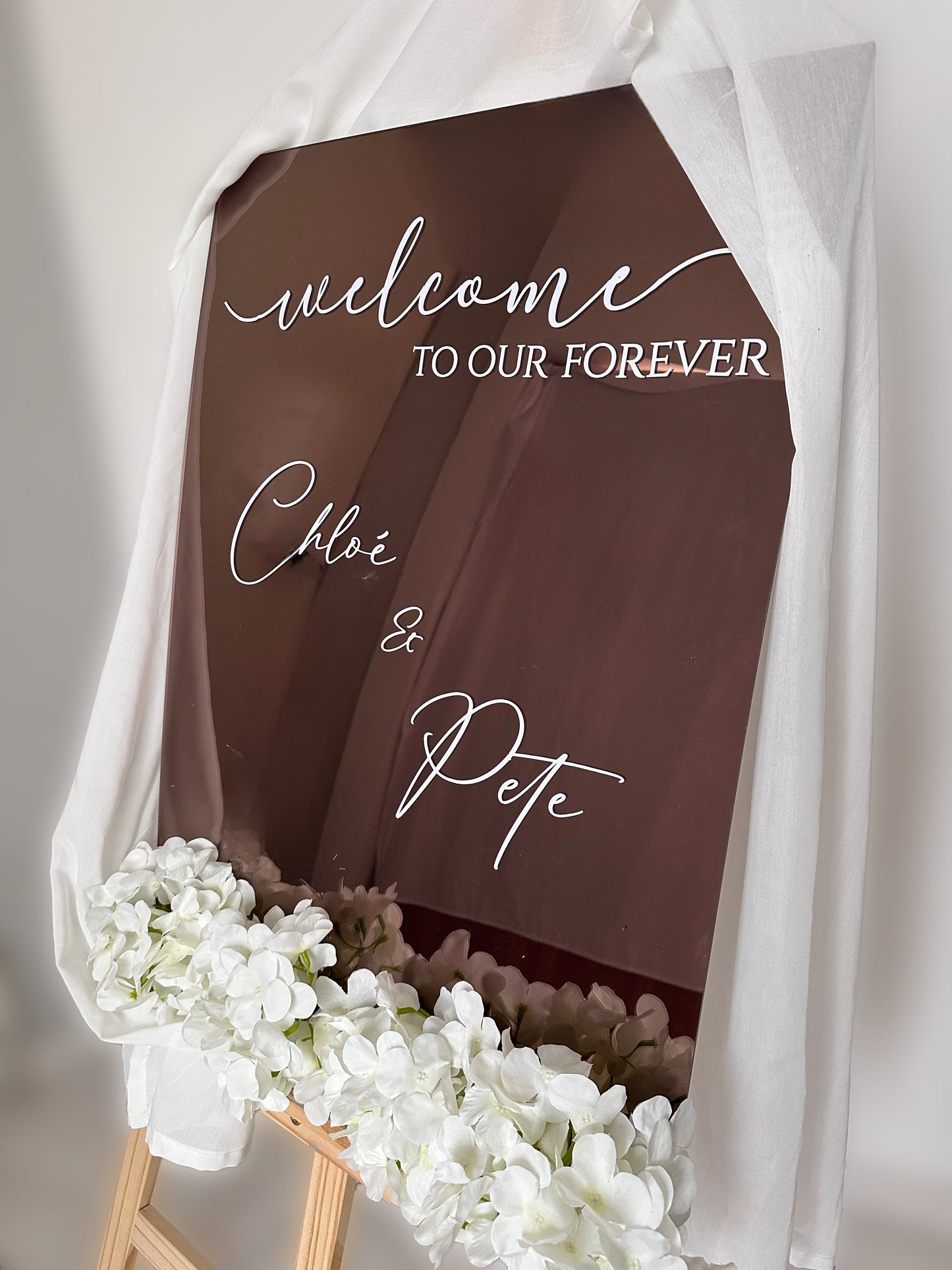 Willkommensschild für Henna, Verlobung, Hochzeit Bronze Spiegel