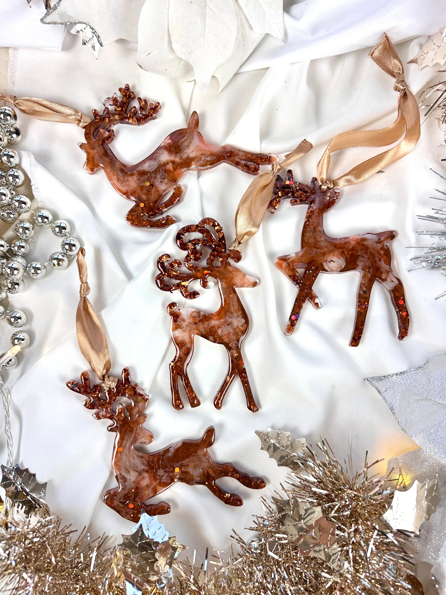 Rentier Ornamente für Weihnachtsbaum bronze