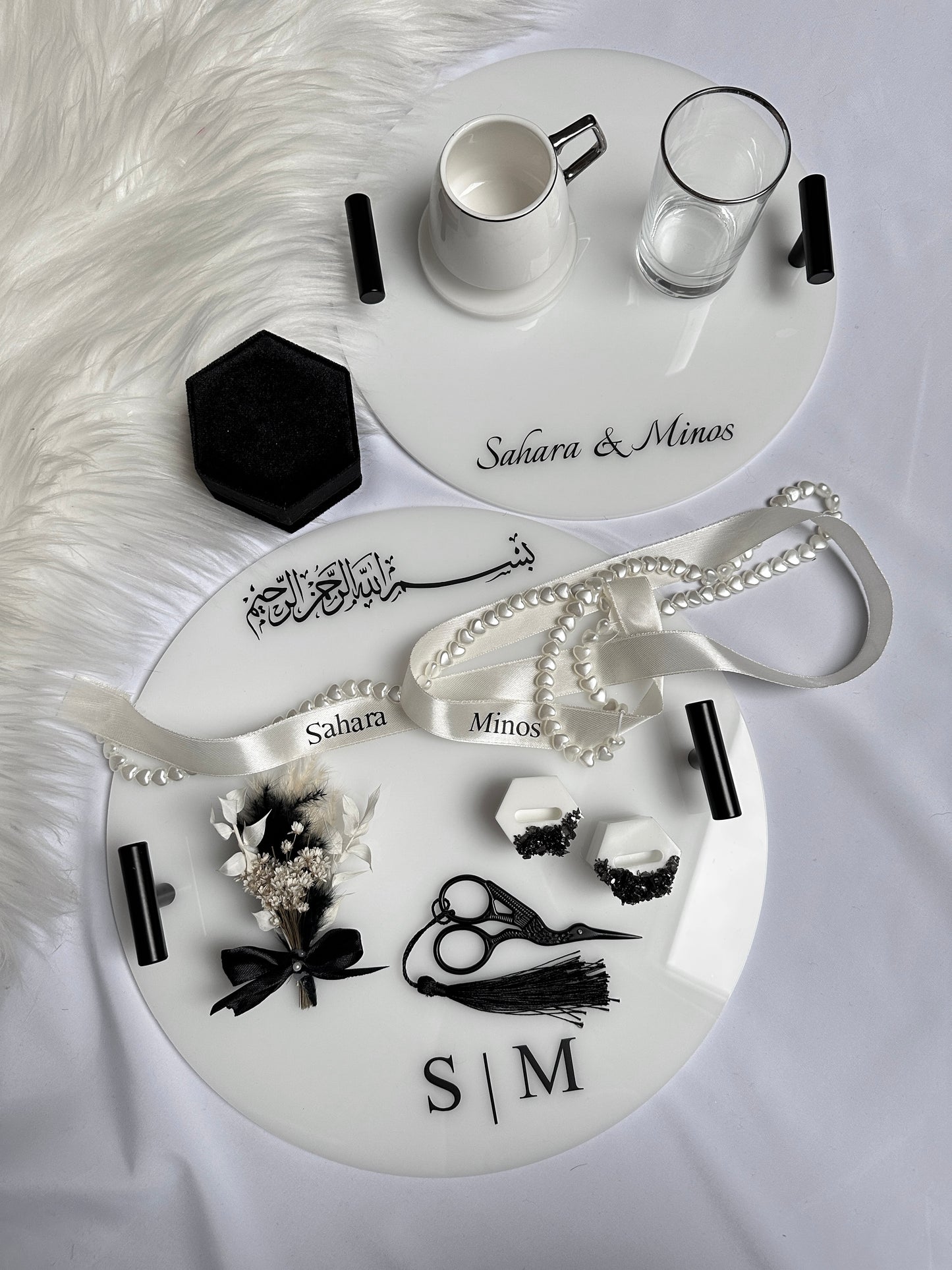 Verlobungstablett damat kahvesi tepsisi Milch schwarz