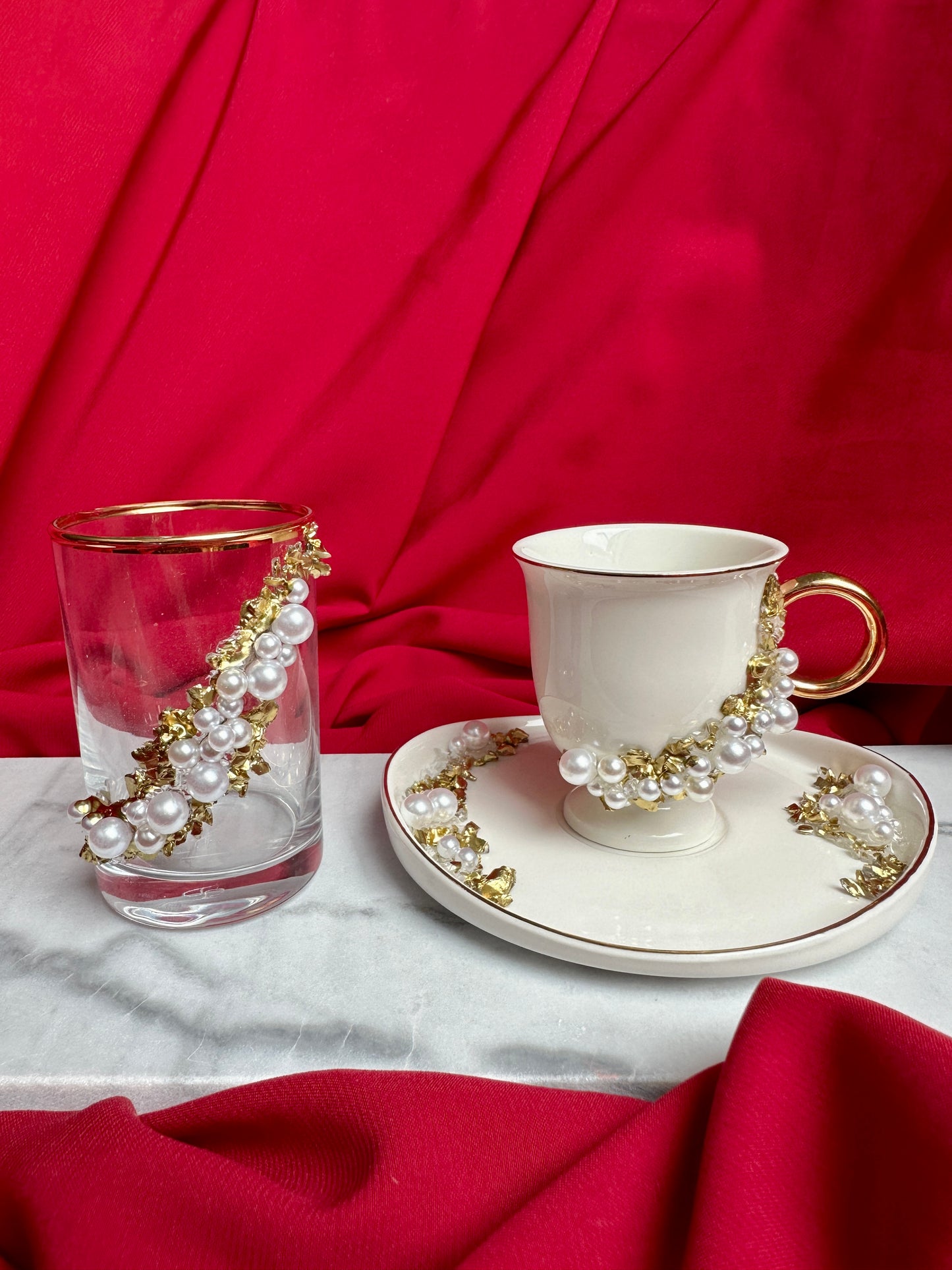 Verlobung  Mokkatasse damat kahvesi fincani Perlen