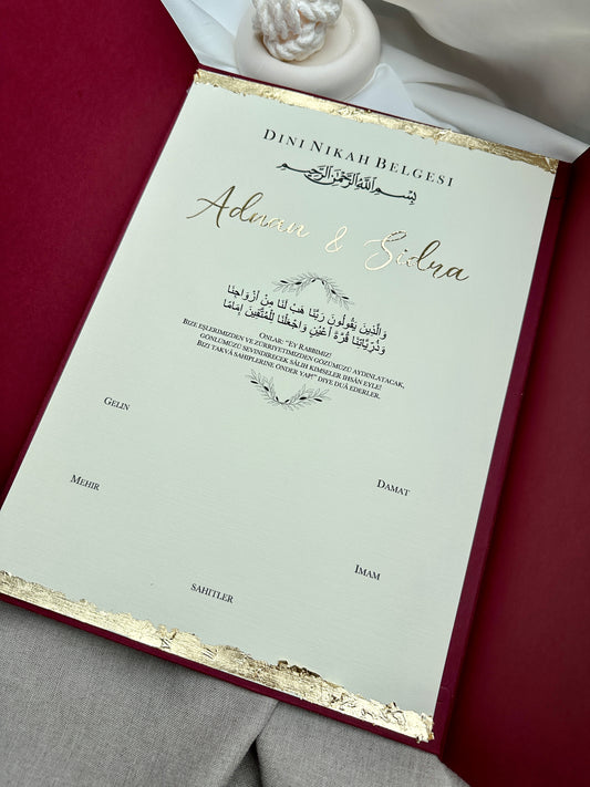 Dini Nikah Belgesi Islamische Eheurkunde Beige