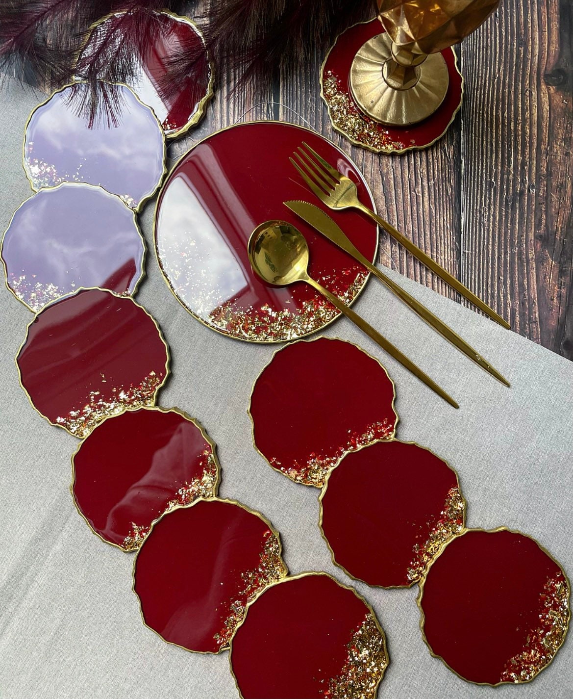 Rote Resin Untersetzer