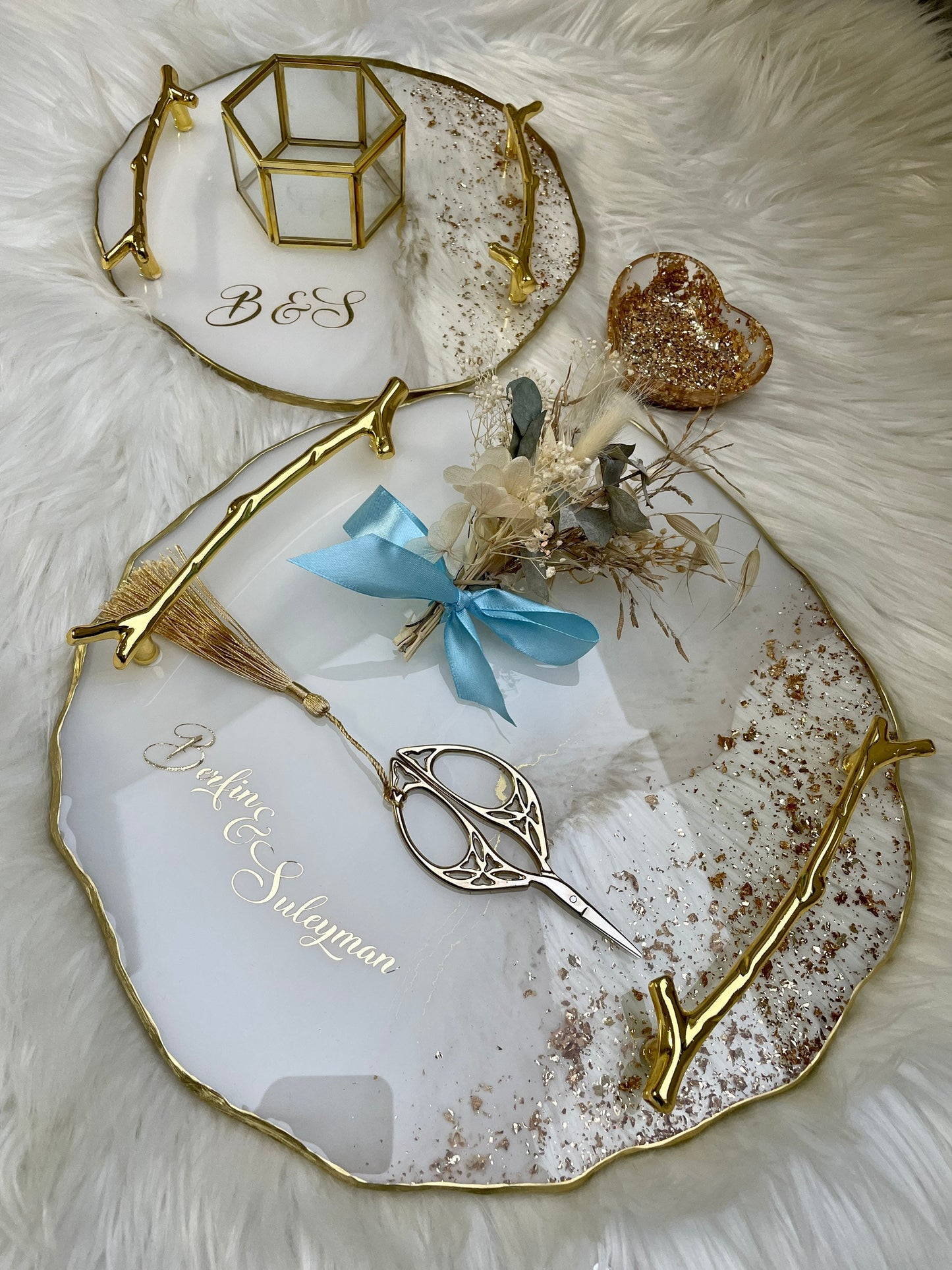 Verlobungstablett Hochzeitstablett damat kahvesi tepsisi gold transparent