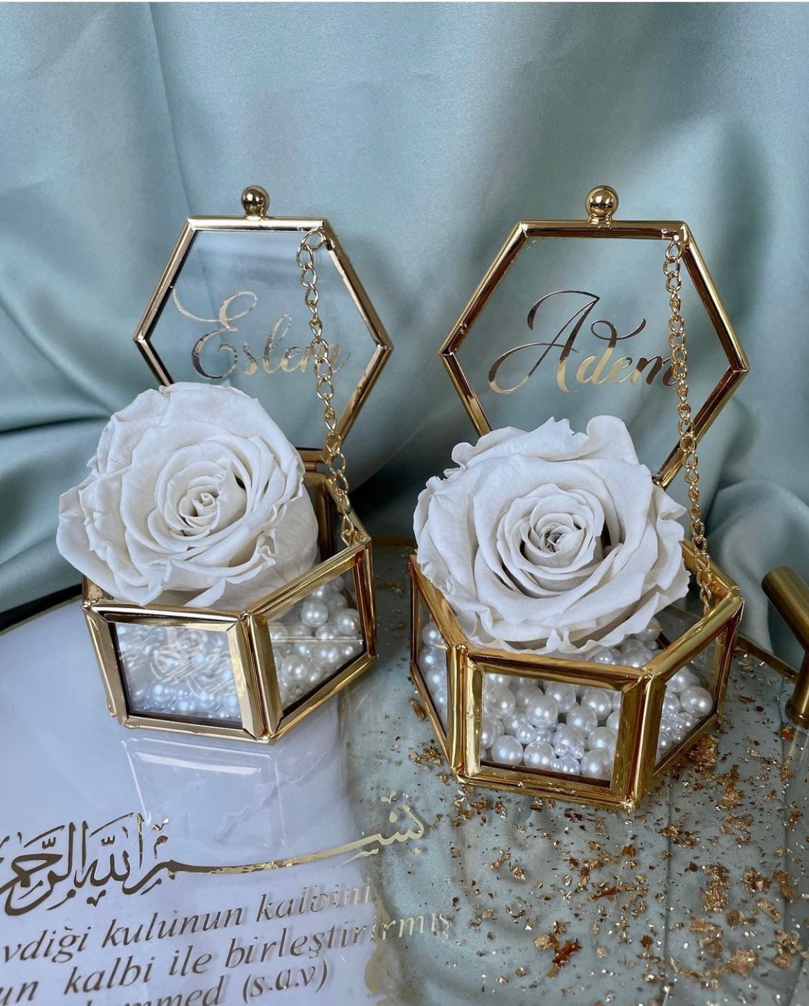 Verlobung  Hochzeit personalisiert Ringbox damat kahvesi tepsisi