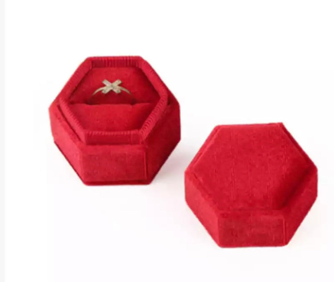 Verlobung Hochzeit Ringbox damat kahvesi tepsisi Samt