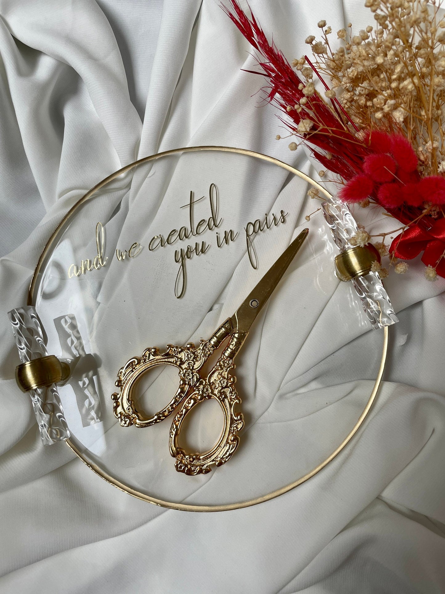 Verlobung Hochzeit Schere in Gold