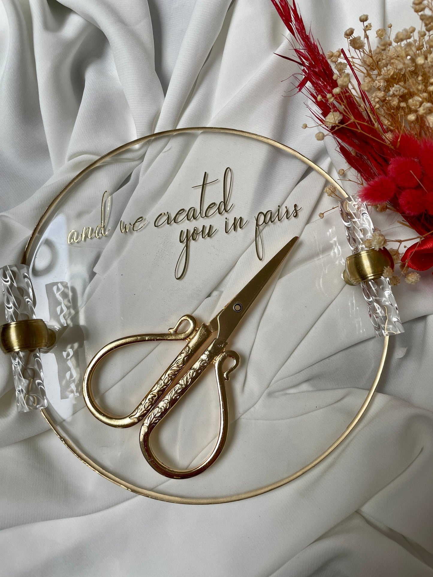 Verlobung Hochzeit Schere in Gold