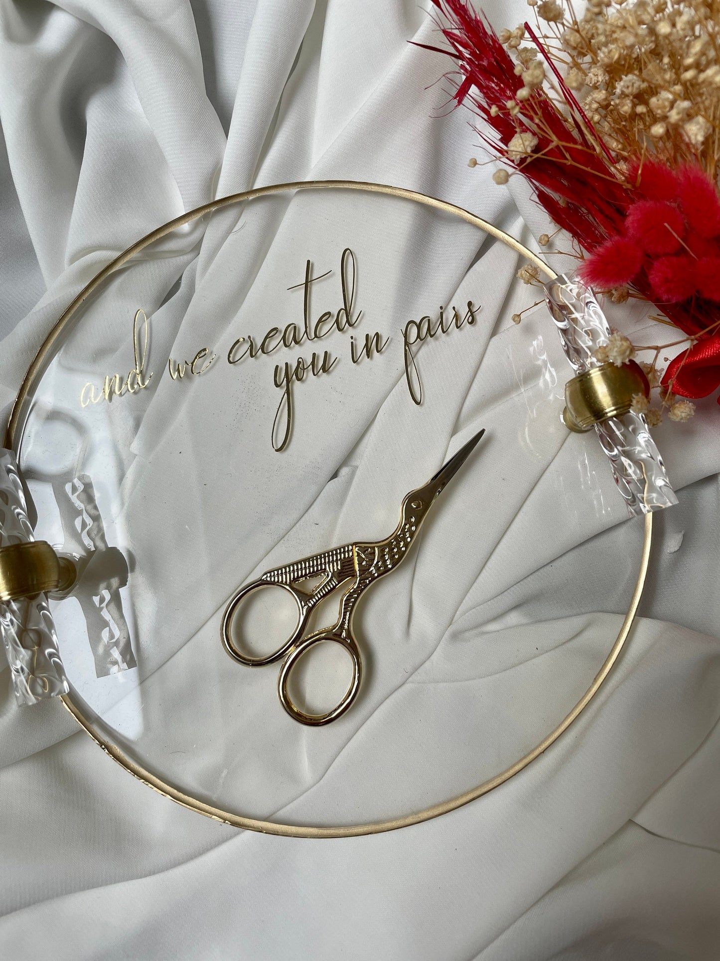 Verlobung Hochzeit Schere in Gold