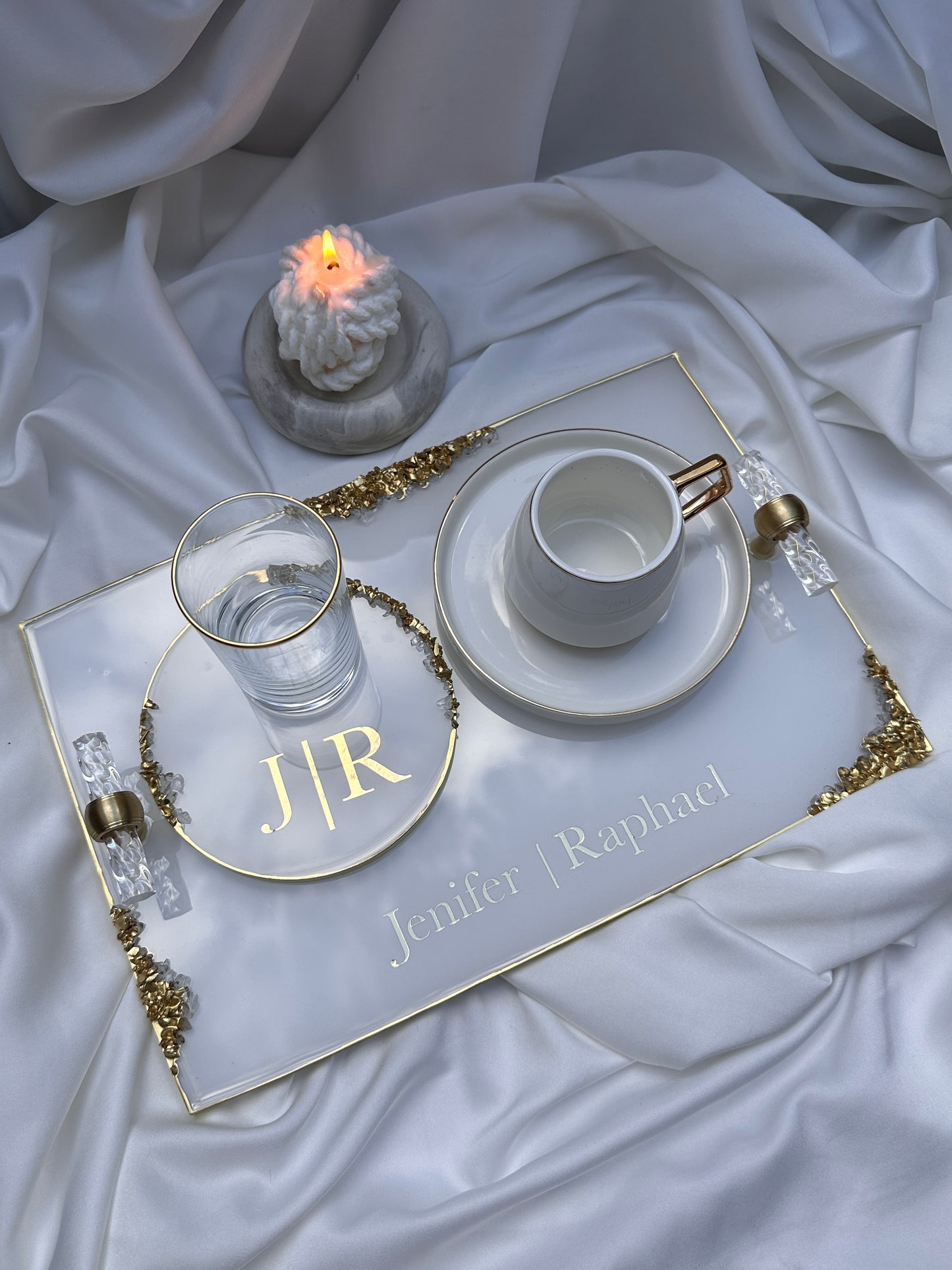 Verlobungstablett Hochzeitstablett damat kahvesi tepsisi Goldene Steine