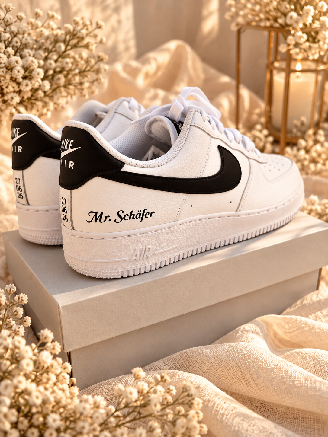 Bridal Shoe Braut Schuhe Air Force One mit Perlen Nike