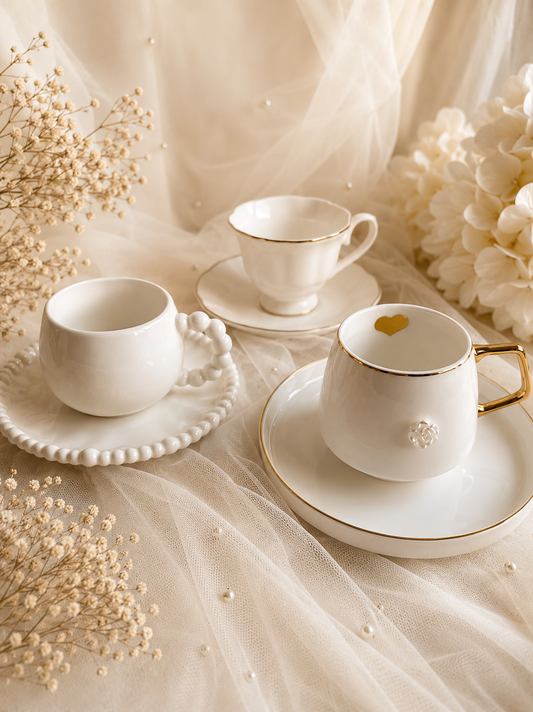 Verlobung  Hochzeit Mokkatasse damat kahvesi fincani mit Wasserglas