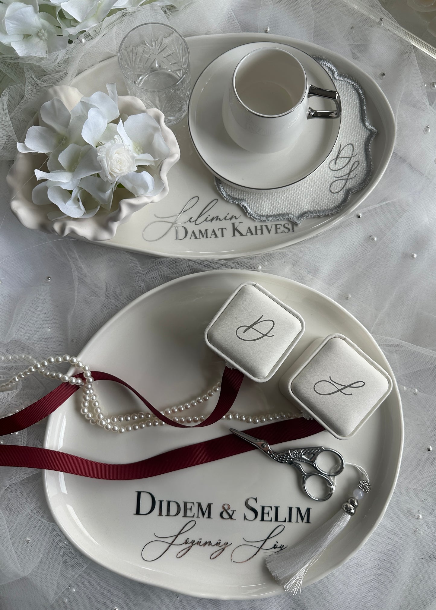 Verlobungstablett Porzellan Set Nisan tepsisi