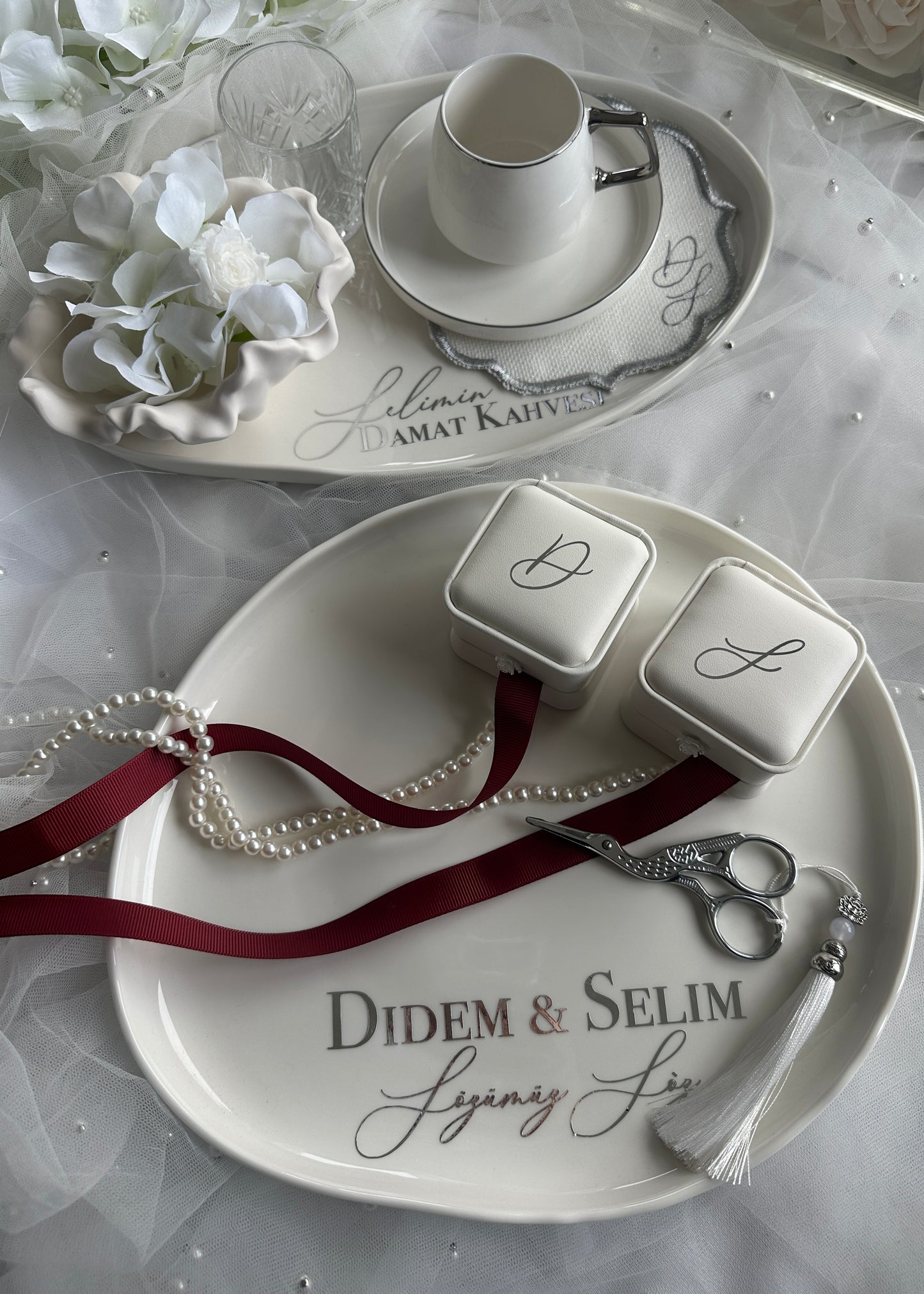 Verlobungstablett Porzellan Set Nisan tepsisi