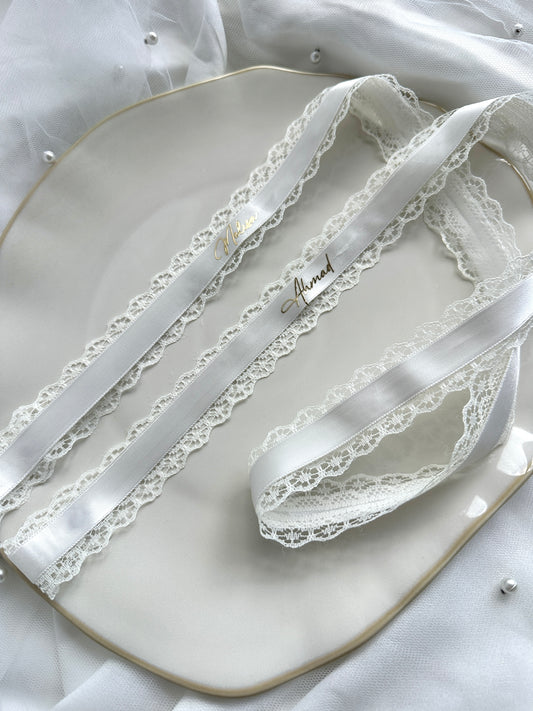 Personalisiertes Ringband | Söz Nisan Verlobung Engagement | Kurdale | mit Spitze