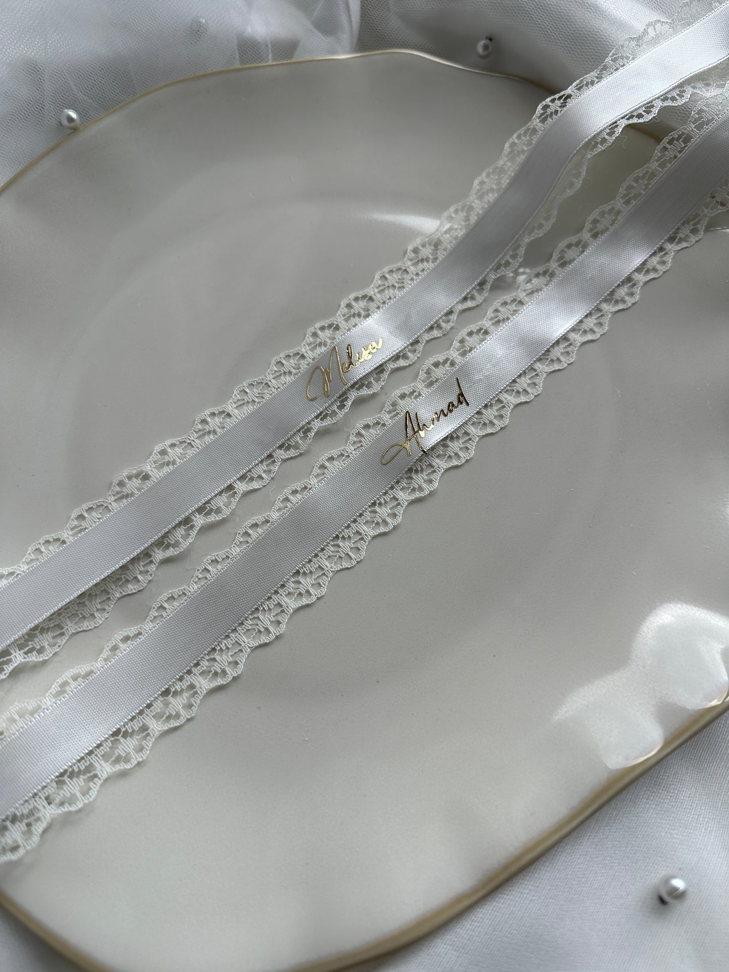 Personalisiertes Ringband | Söz Nisan Verlobung Engagement | Kurdale | mit Spitze