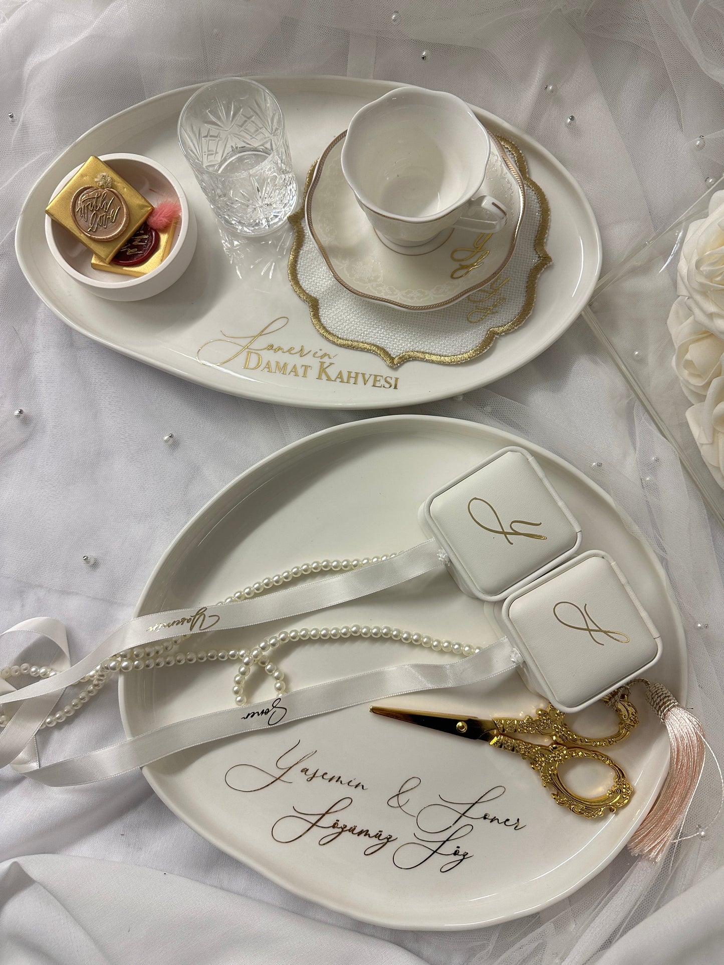 Verlobungstablett Porzellan Set Nisan tepsisi