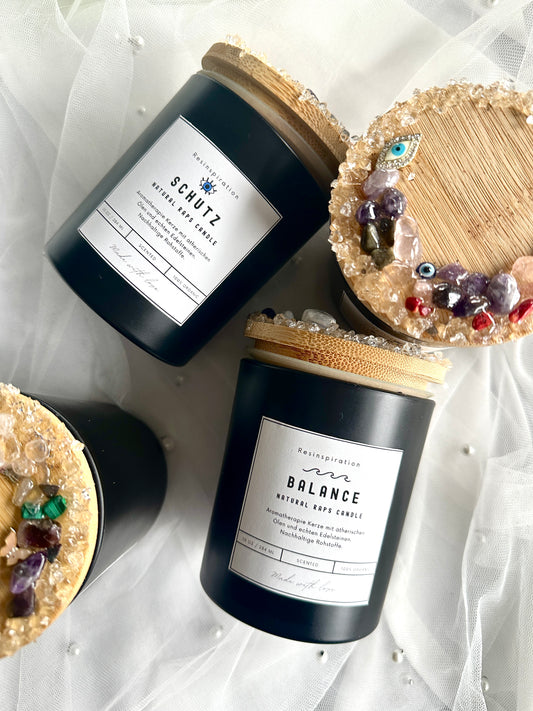 Kerzen mit Edelsteinen