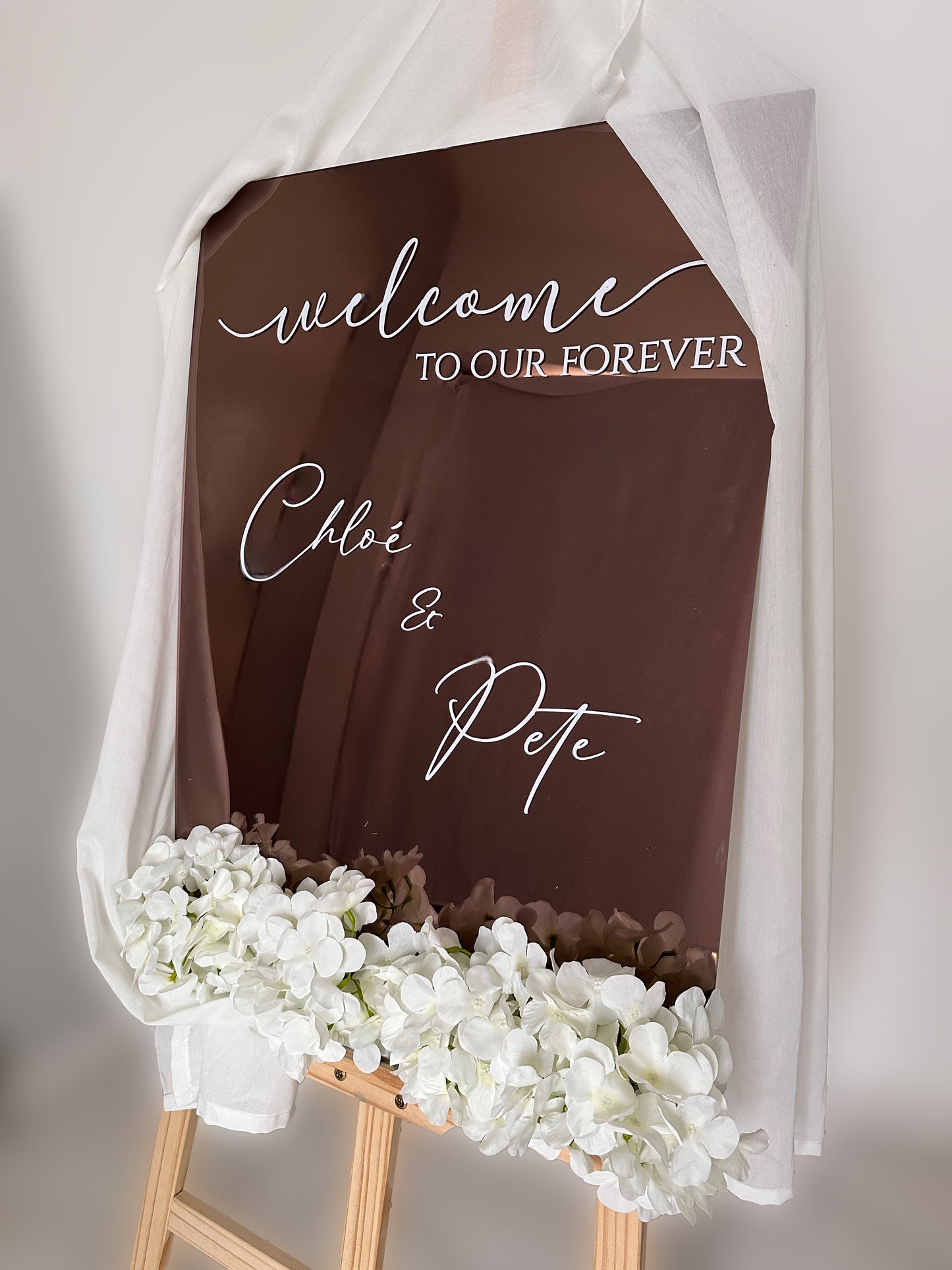 Willkommensschild für Henna, Verlobung, Hochzeit Bronze Spiegel