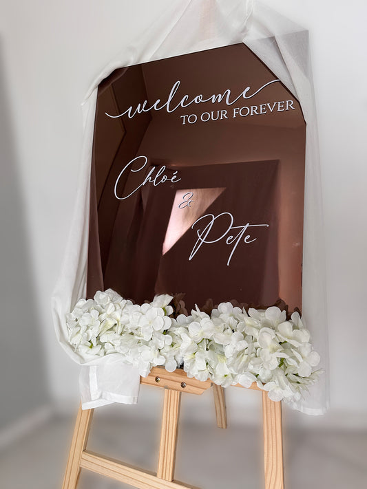 Willkommensschild für Henna, Verlobung, Hochzeit Bronze Spiegel