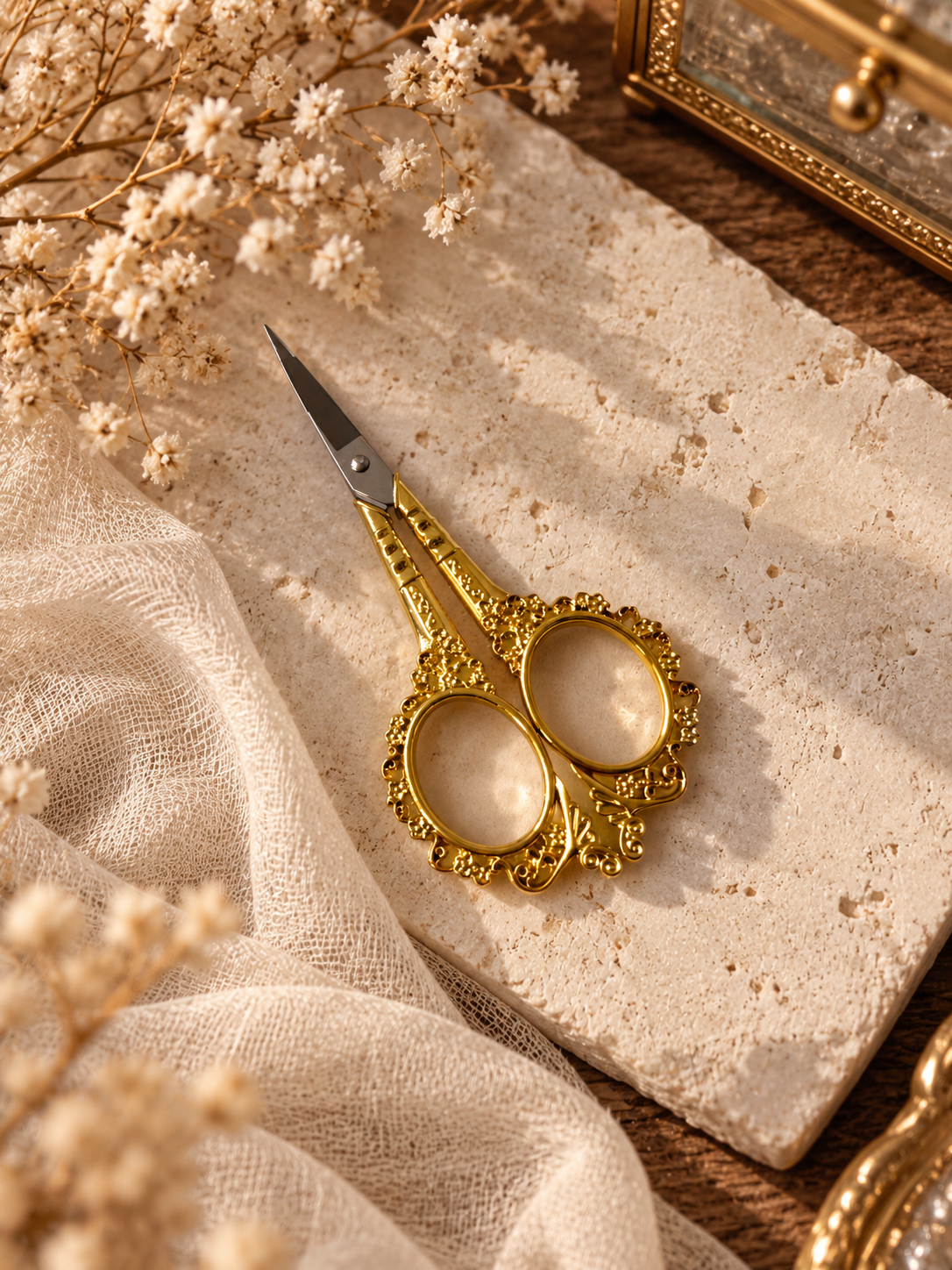 Söz Schere Gold – Nişan & İsteme Dekoration – Söz Kesme Schere – Verlobungsdeko – Söz Masası – Stickschere