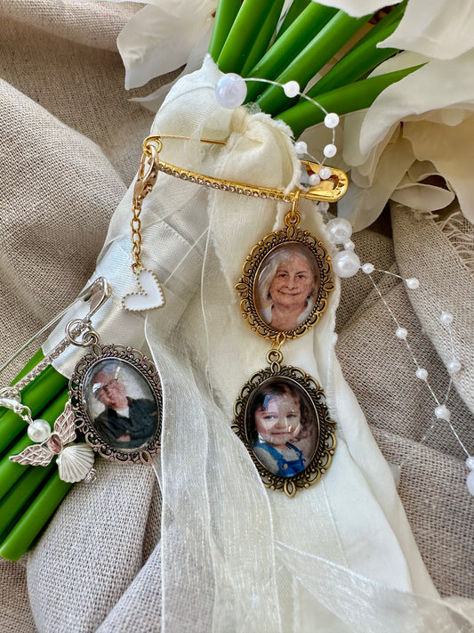 Brautstrauß Foto-Anhänger | personalisiert | Medaillion für Brautstrauß