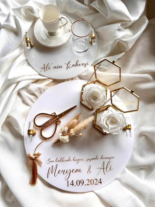 Verlobungsset Acryl Luxury Milchig