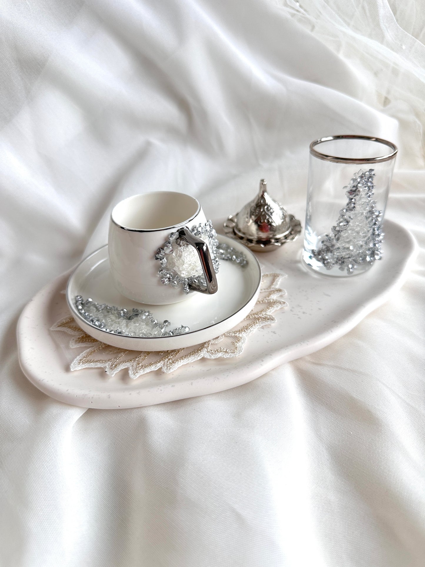 Silber Verlobung  Hochzeit Mokkatasse damat kahvesi fincani