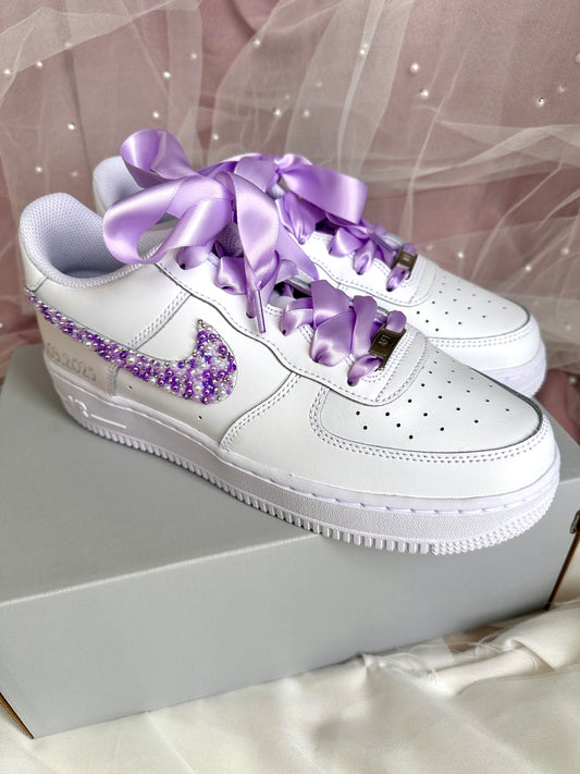 Bridal Shoe Braut Schuhe Air Force One mit Perlen Nike Special
