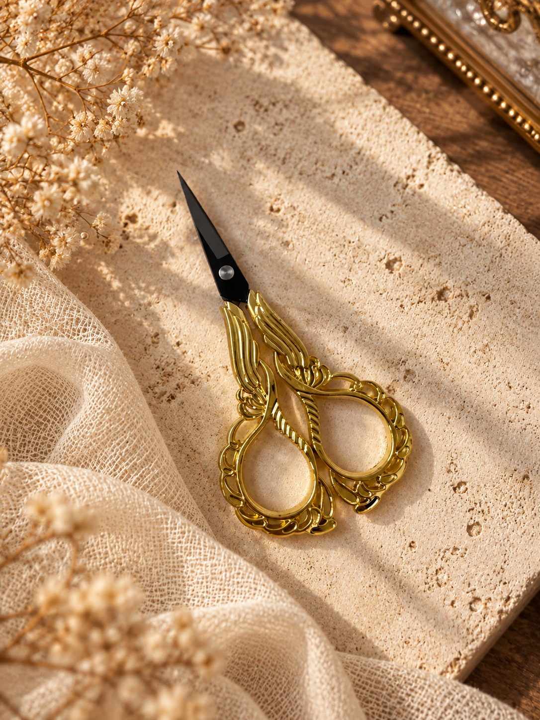 Söz Schere Gold – Nişan & İsteme Dekoration – Söz Kesme Schere – Verlobungsdeko – Söz Masası – Stickschere