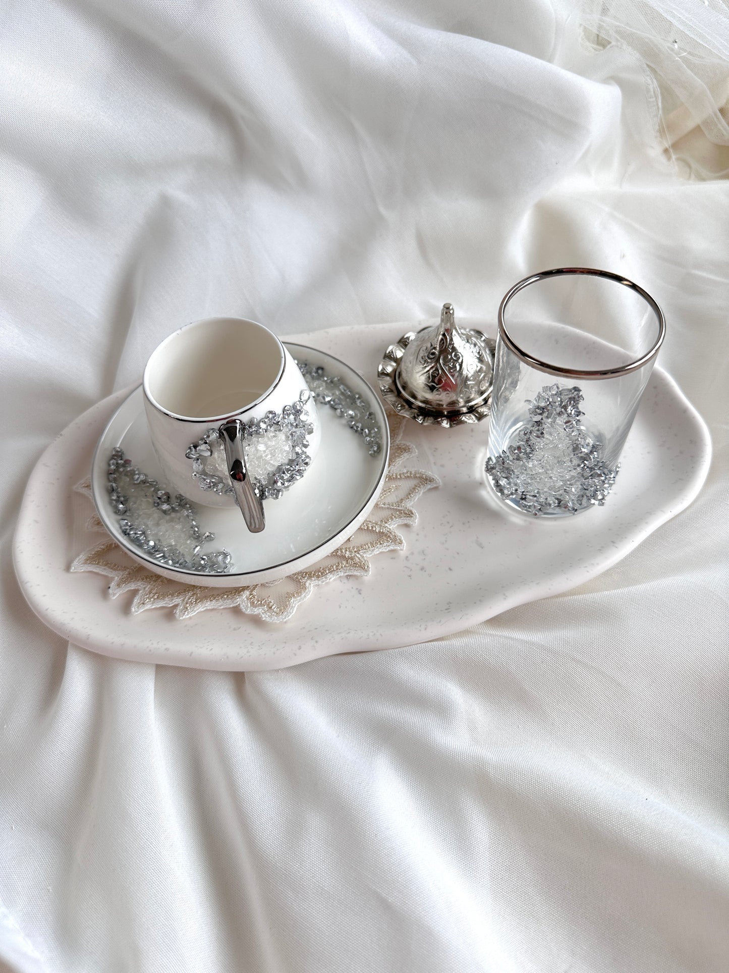 Silber Verlobung  Hochzeit Mokkatasse damat kahvesi fincani
