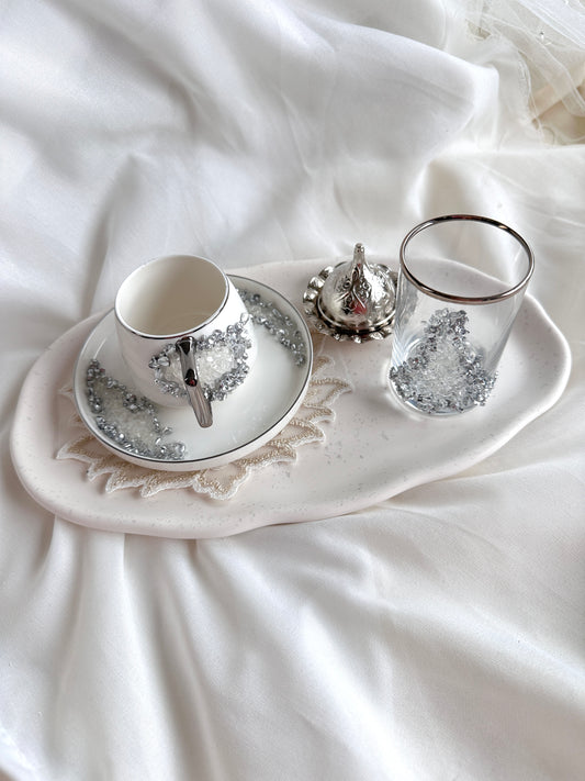 Silber Verlobung  Hochzeit Mokkatasse damat kahvesi fincani