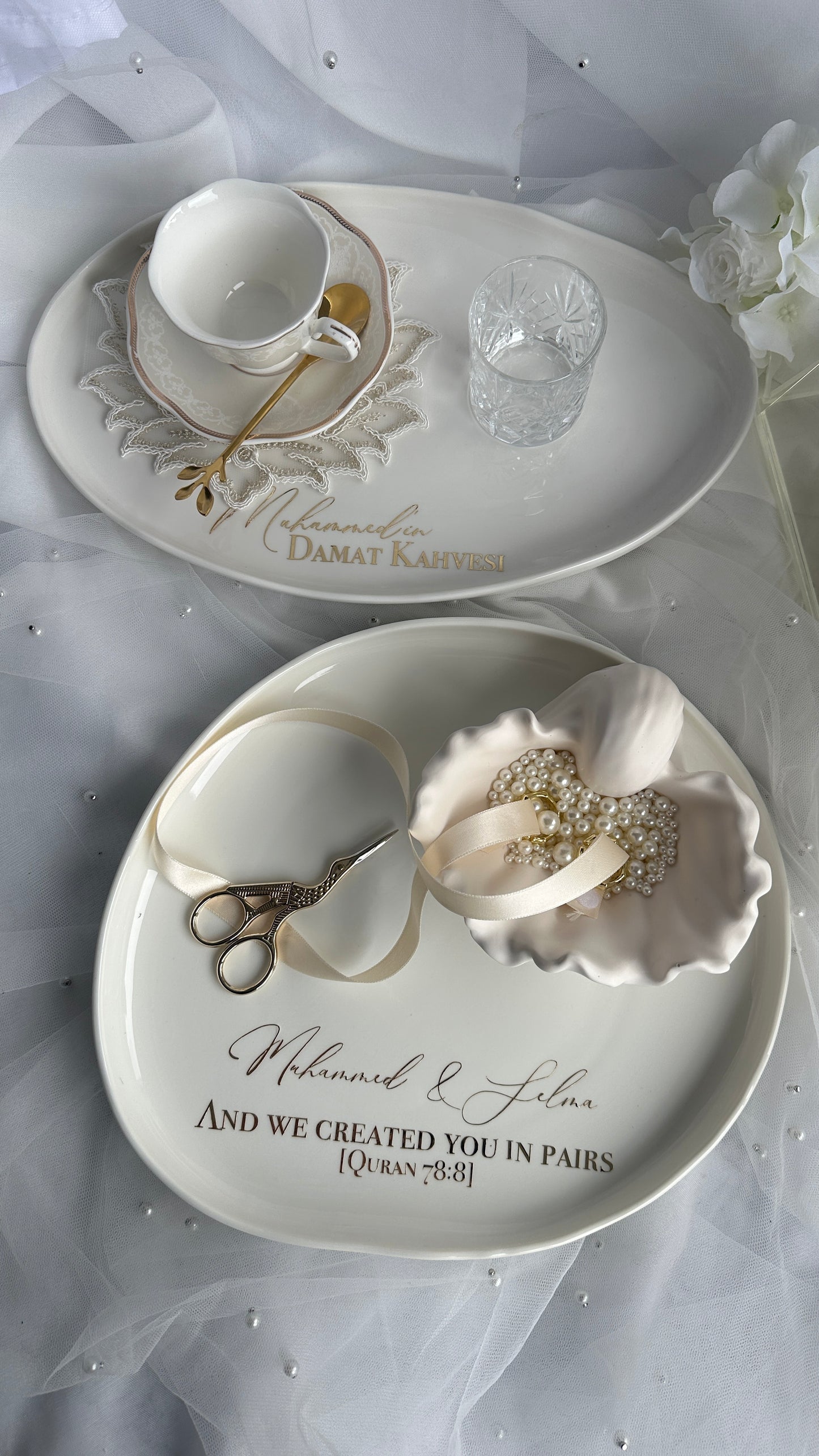 Verlobungstablett Porzellan Set Nisan tepsisi