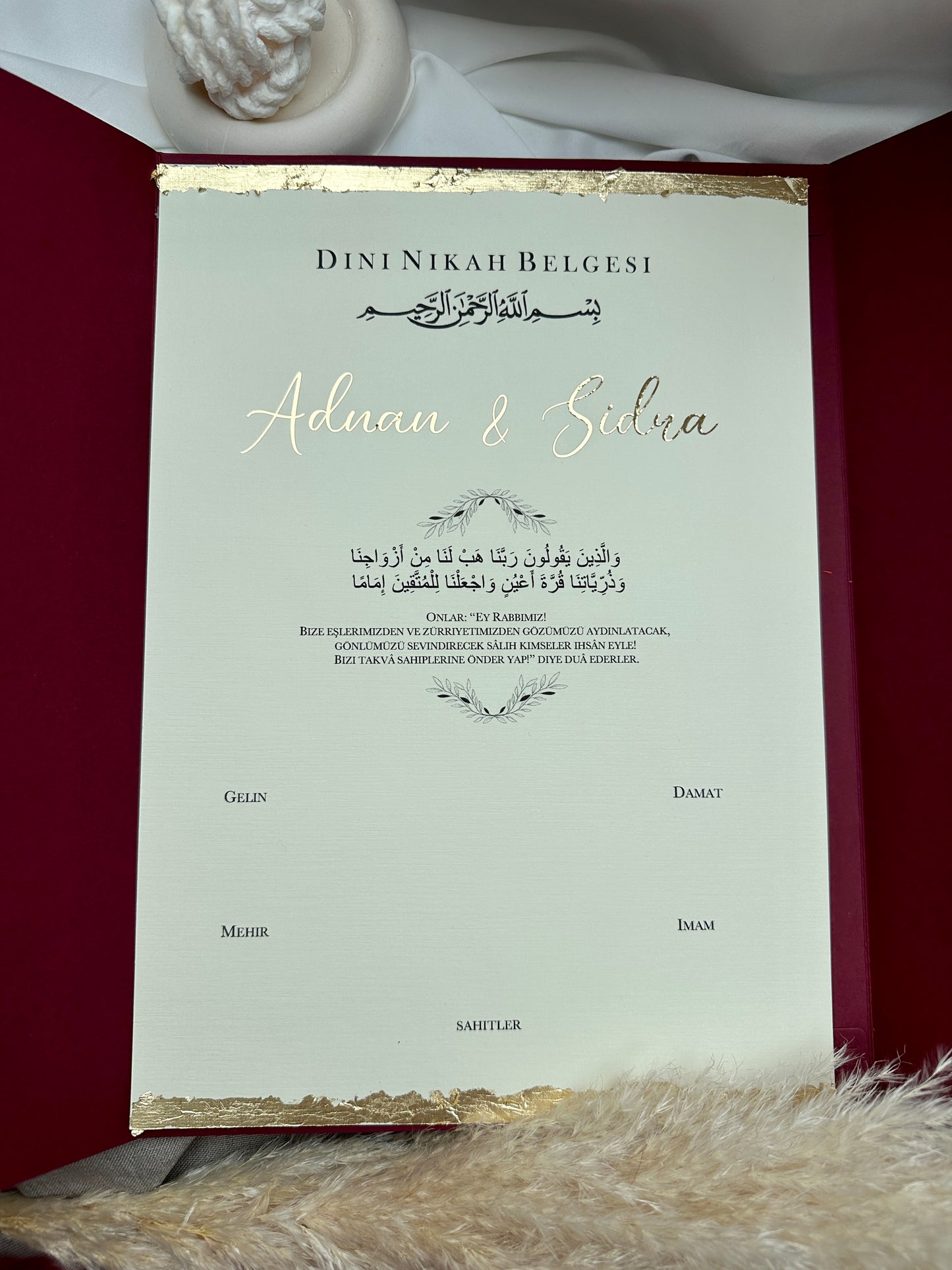 Dini Nikah Belgesi Islamische Eheurkunde Beige